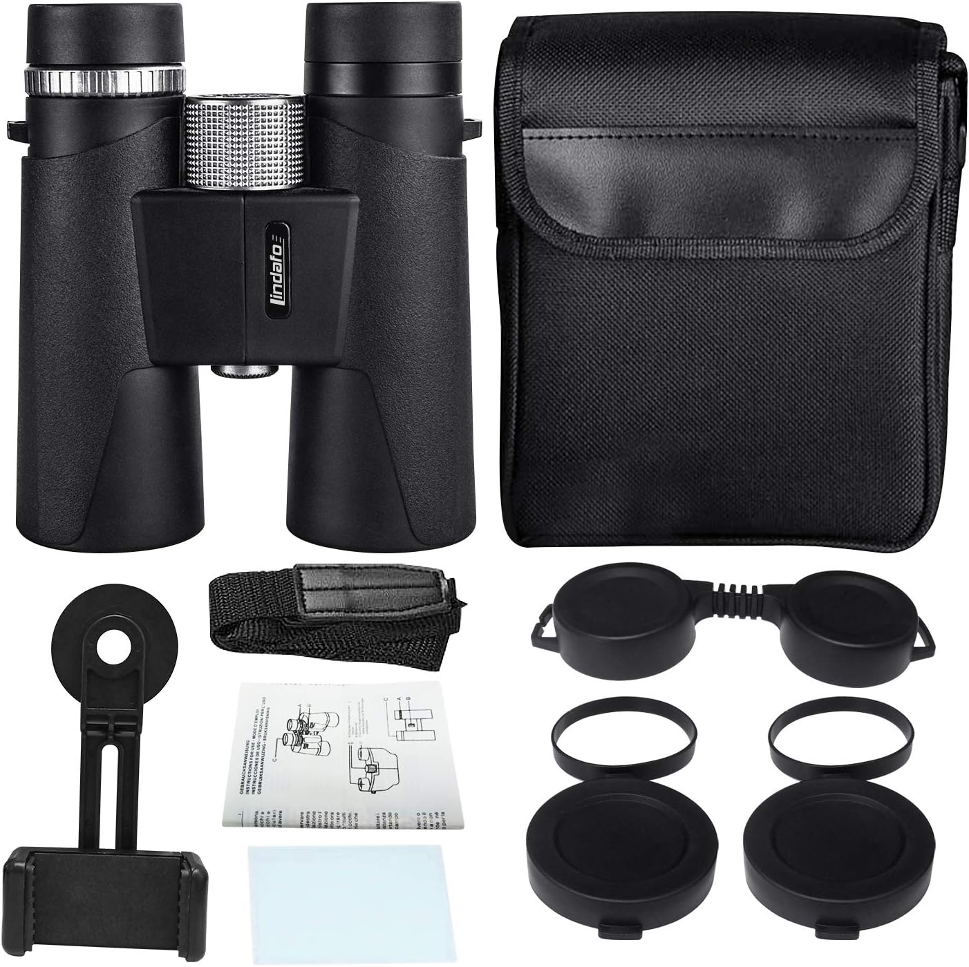 12x42 Binoculars for Adults - HD Low Light Night Vision - Compact Lightweight (1.05lb) - Powerful BAK4 Prism FMC Lens - Waterproof Binoculars for Bird Watching, Hunting, Sports -Phone Adapter Included : Electronics