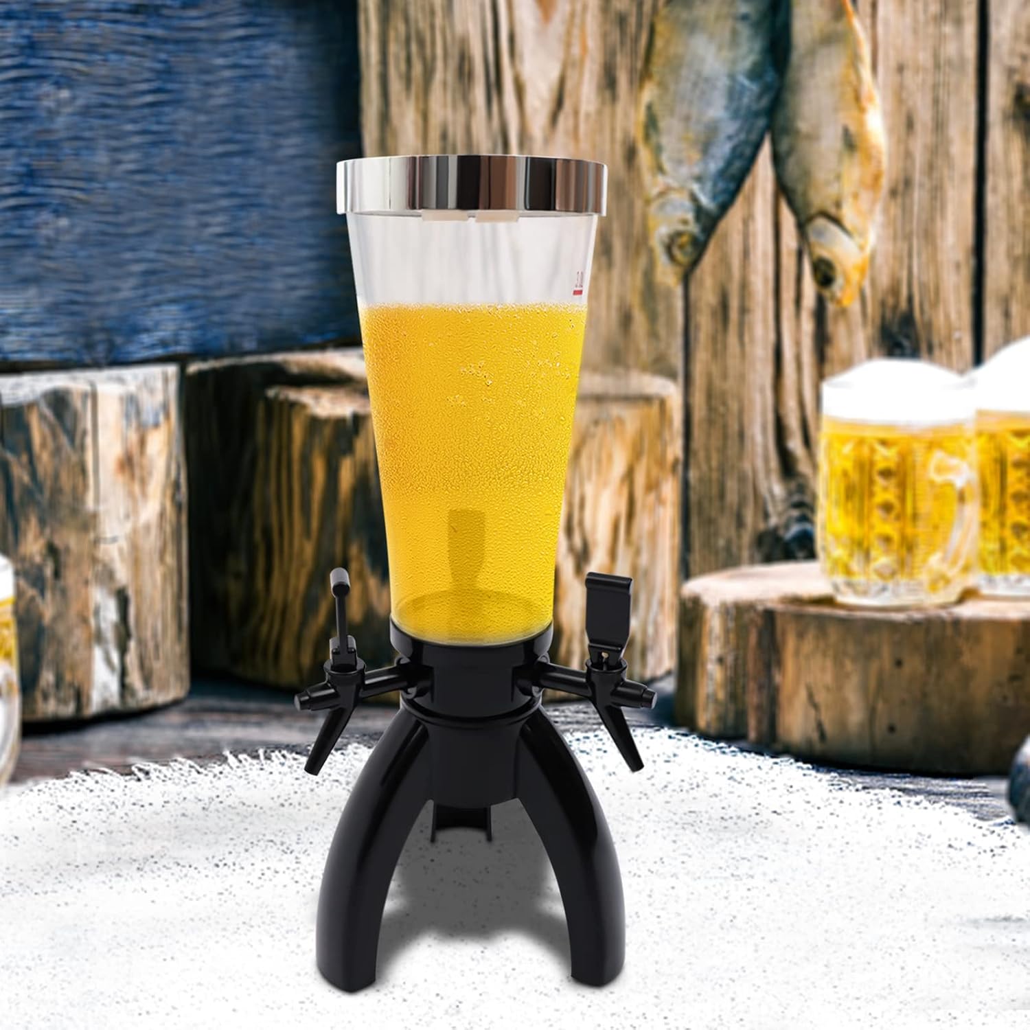 Beer Tower Dispenser with Freeze Tube and 3 Taps, Home
