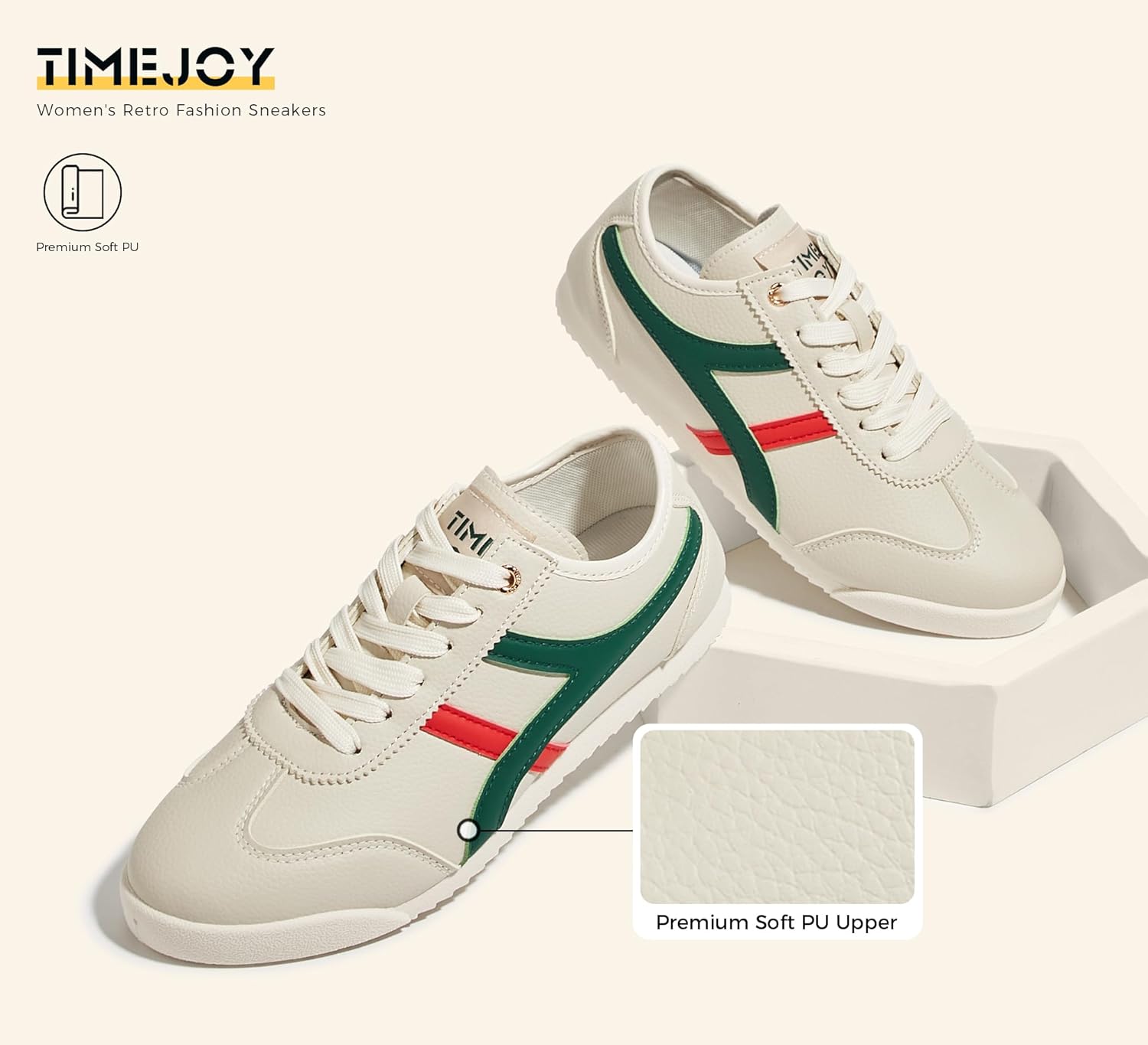 TIMEJOY Women's Retro Fashion Sneakers Casual Trendy Comfort Tennis Shoes Anti-Slip Lightweight Low Top Walking Footwear - Image 3