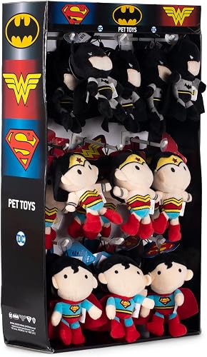 DC Comics for Pets Batman, Superman, and Wonder Woman Dog Toys | 27 Pc Sidekick 