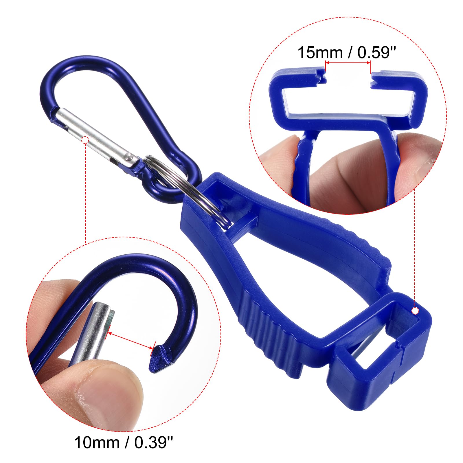 PATIKIL Glove Clips, 10 Pack Gloves Holder Clip Glove Belt Keeper Work Gloves Grabber Helmet Hanger for Construction Worker Blue - Image 3