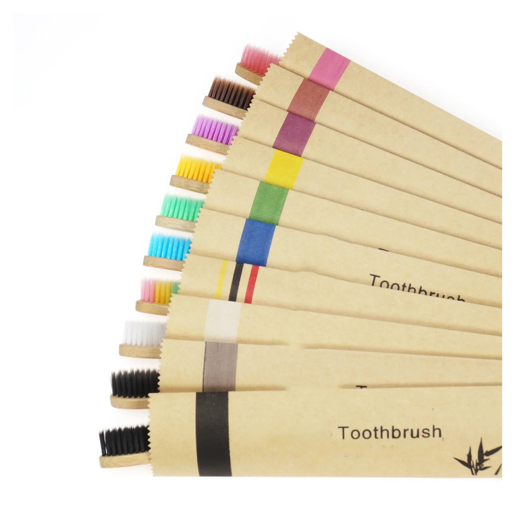 Cepillo de dientes for niños con cerdas suaves de fibra, 10/20/50/100/150 unidades(50Pcs Mix colors)