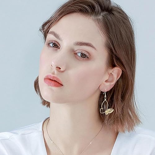 Miniatura 6 de CHGCRAFT 24 dijes de mariposa de aleación chapada en bastidor, colgantes de bisel de mariposa, colgantes de bisel de mariposa, dijes de marco de