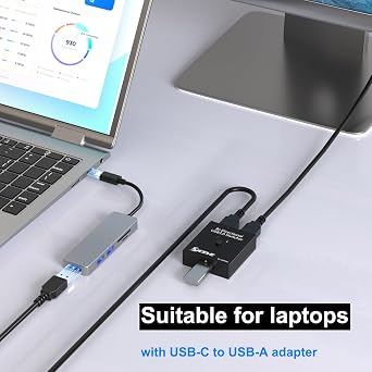 USB 3.0 Switch Selector, Bi-Directional USB Switch 2 in 1 Out / 1 in 2 Out, MLEEDA USB3.0 Switcher for 2 Computers Share Keyboard Mouse Scanner Printer