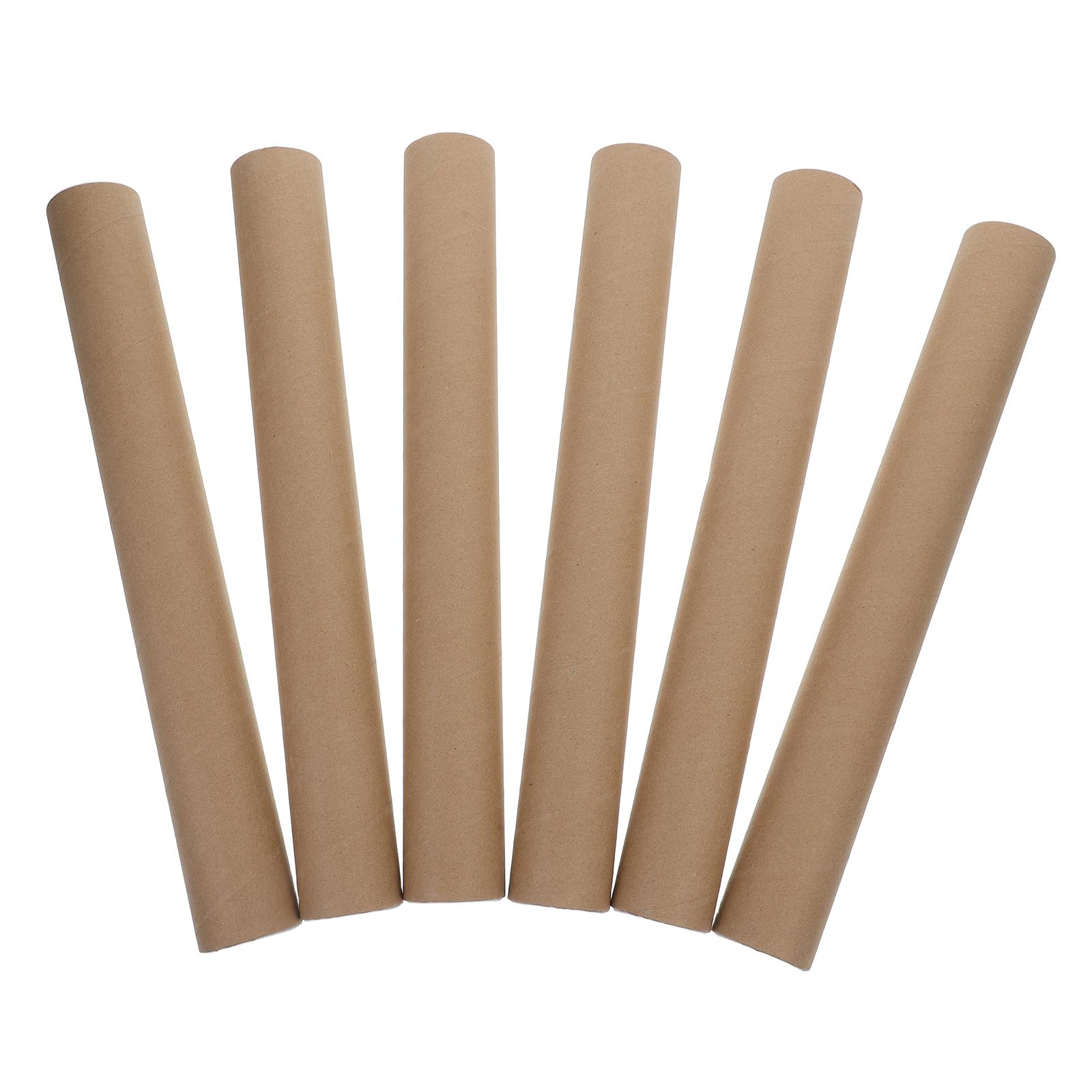 Lot de 6 Tubes Tubes à Dessin en Papier Kraft Cartonné Diamètre Intérieur 45 Mm Épaisseur 3 Mm Longueur 40 Cm Bouchons Plastiques pour Affiches et Œuvres D'art Solution