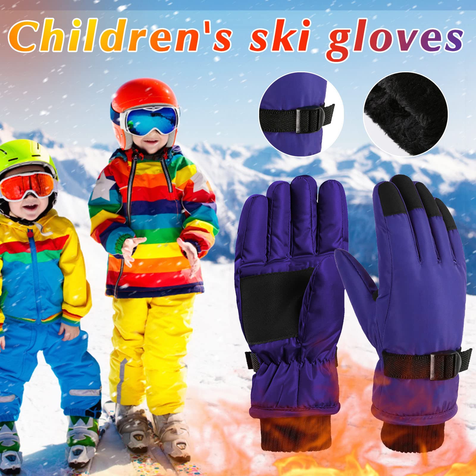 Gants De Ski Enfants 1-6 Ans - Mitaines Chaudes, Imperméables, Antidérapantes Pour Neige, Snowboard - 7