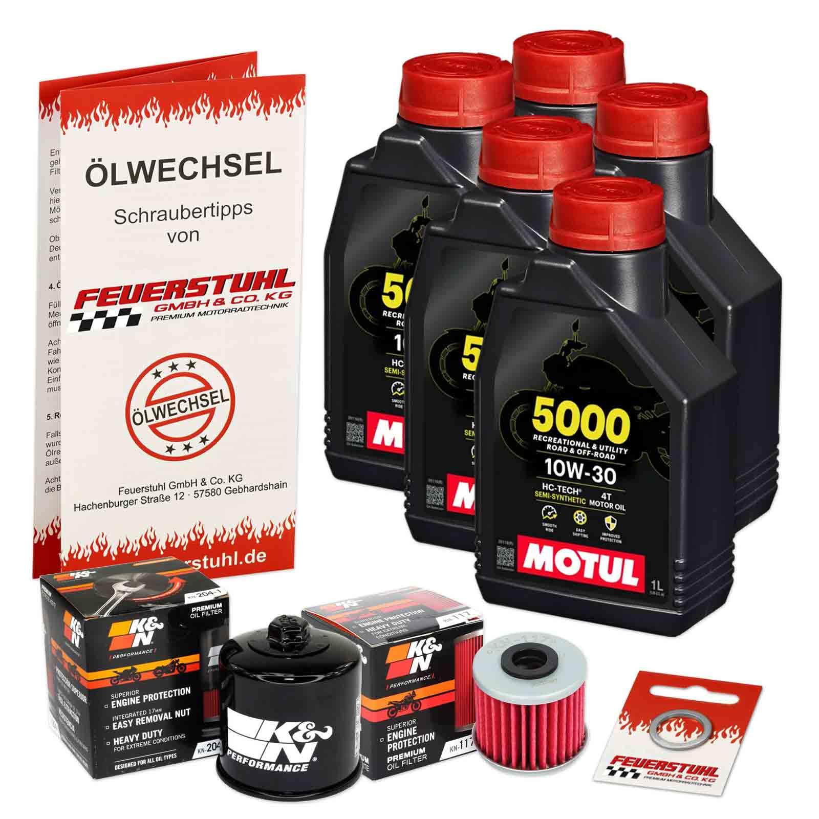 Öl & Ölfilter für Honda CRF 1100 L Africa Twin DCT, 2020-2023 (SD08), Ölwechsel Set 10W-30 Motoröl + K&N RACING Filter + Dichtring(e)