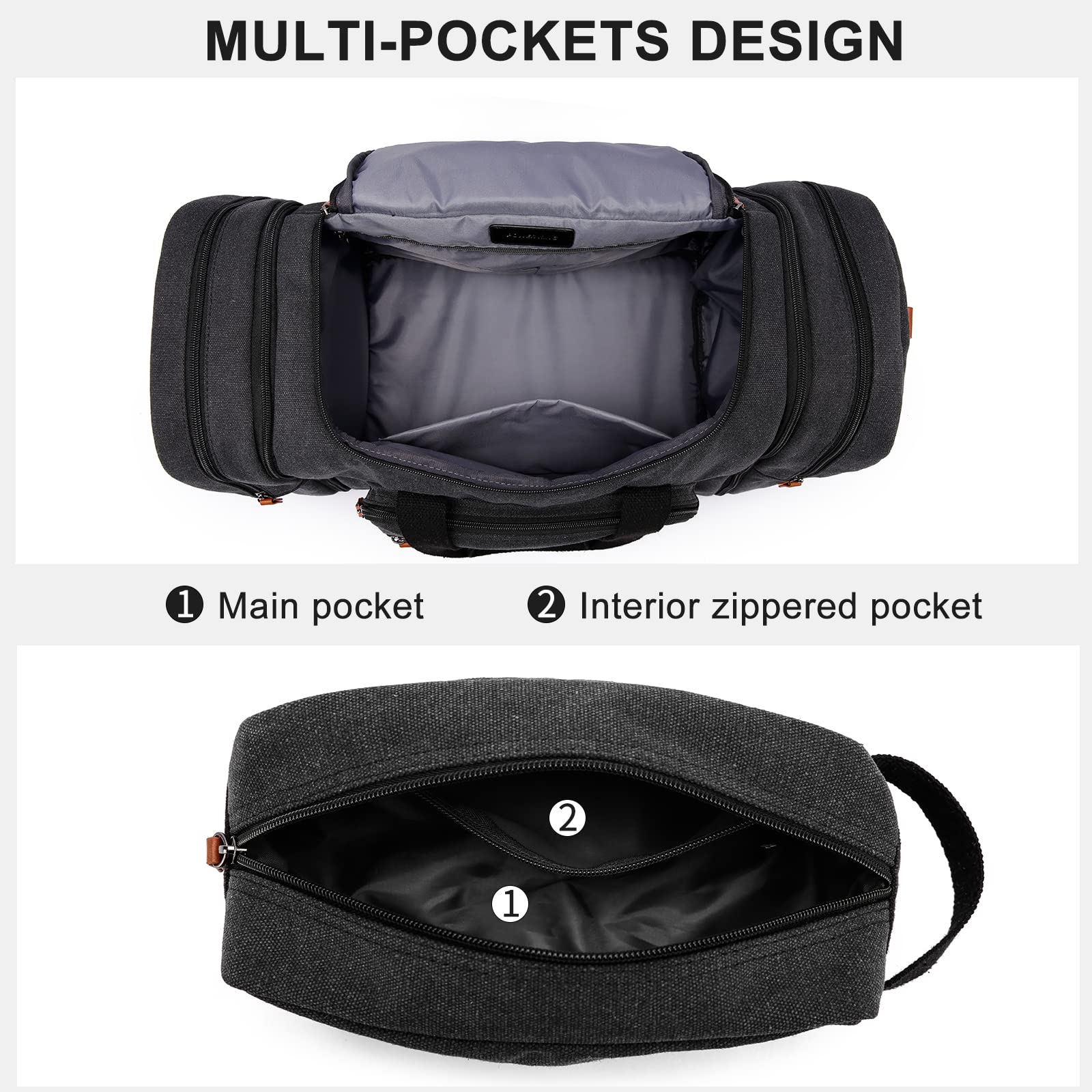 Sportowa torba sportowa na siłownię dla mężczyzn, torba podróżna, torba sportowa, 40 l, z paskiem na ramię, duża pojemność, trwała, lekka torba z przegródką na buty, Czarny, 40L