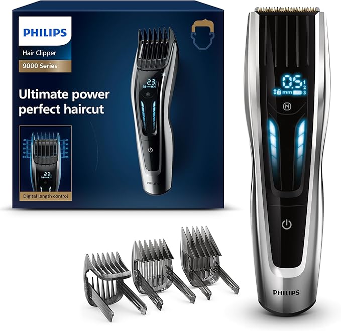Philips Tondeuse à Cheveux avec Interface à Balayage Tactile Série 9000, (Modèle HC9450/15)