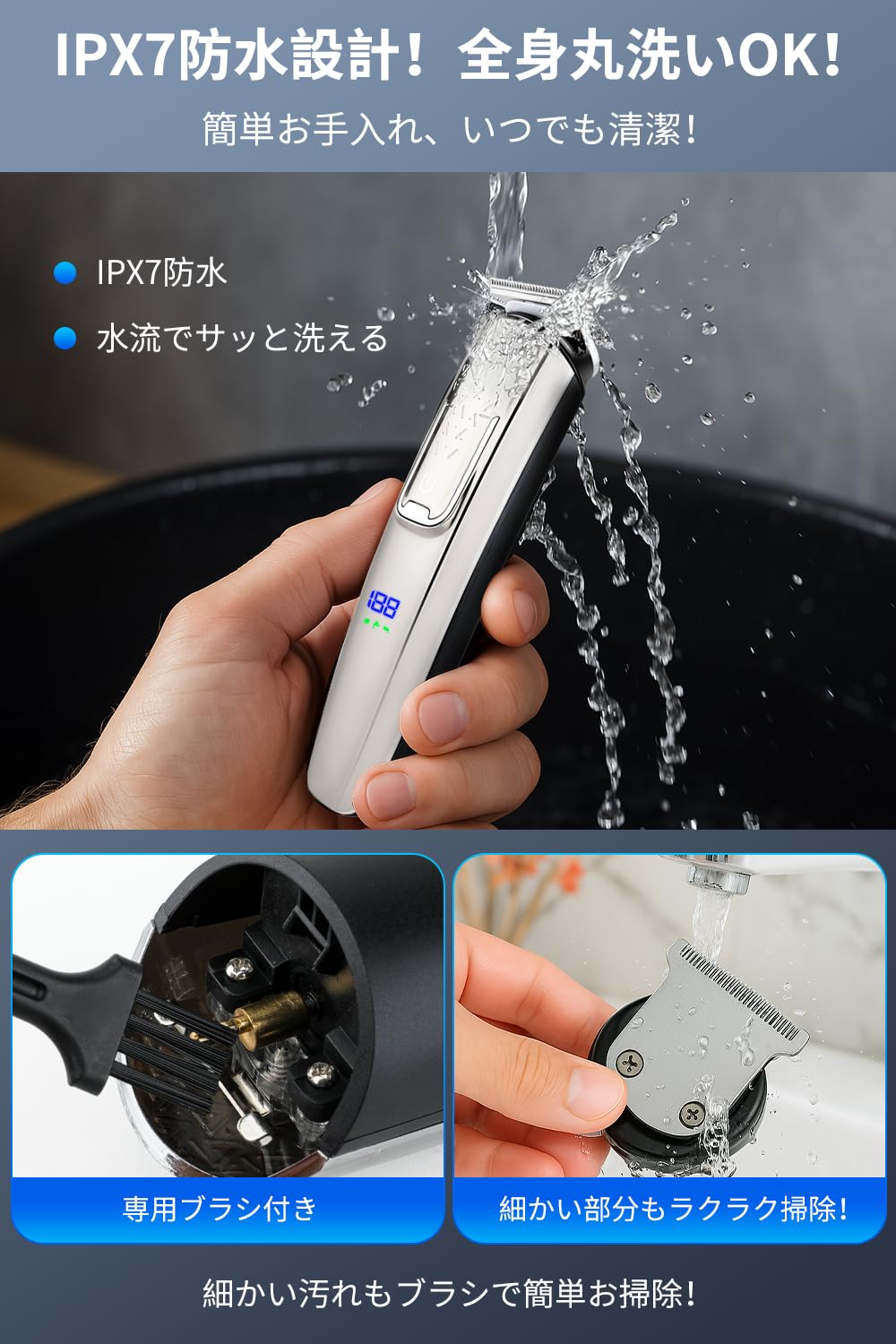 Amazon.co.jp: Youmay バリカン メンズ ヘアカッター - 電動バリカン 6