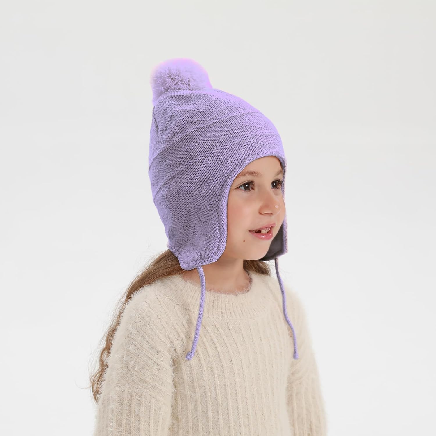 Kids Winter Beanie Hat Mittens Set Warm Fleece Hat Baby Toddler Knitted Hat & Gloves for Boys, Girls - Image 9