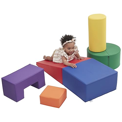 Miniatura 11 de ECR4Kids SoftZone Crawl and Climb Playtime Playset, bloques de construcción, surtido, 6 piezas