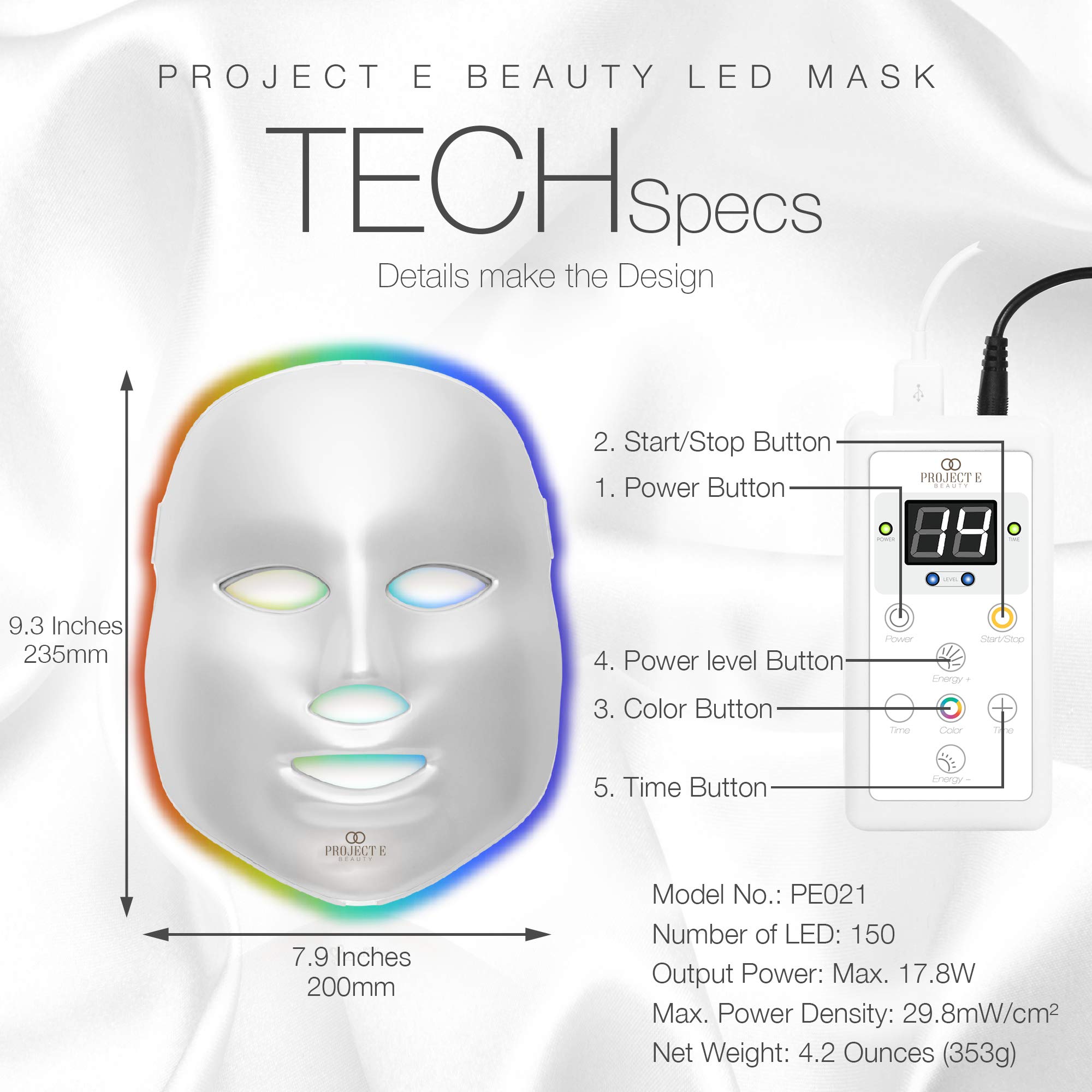 Buy Project E Beauty Skin Rejuvenation Photon Mask LED Face Mask
