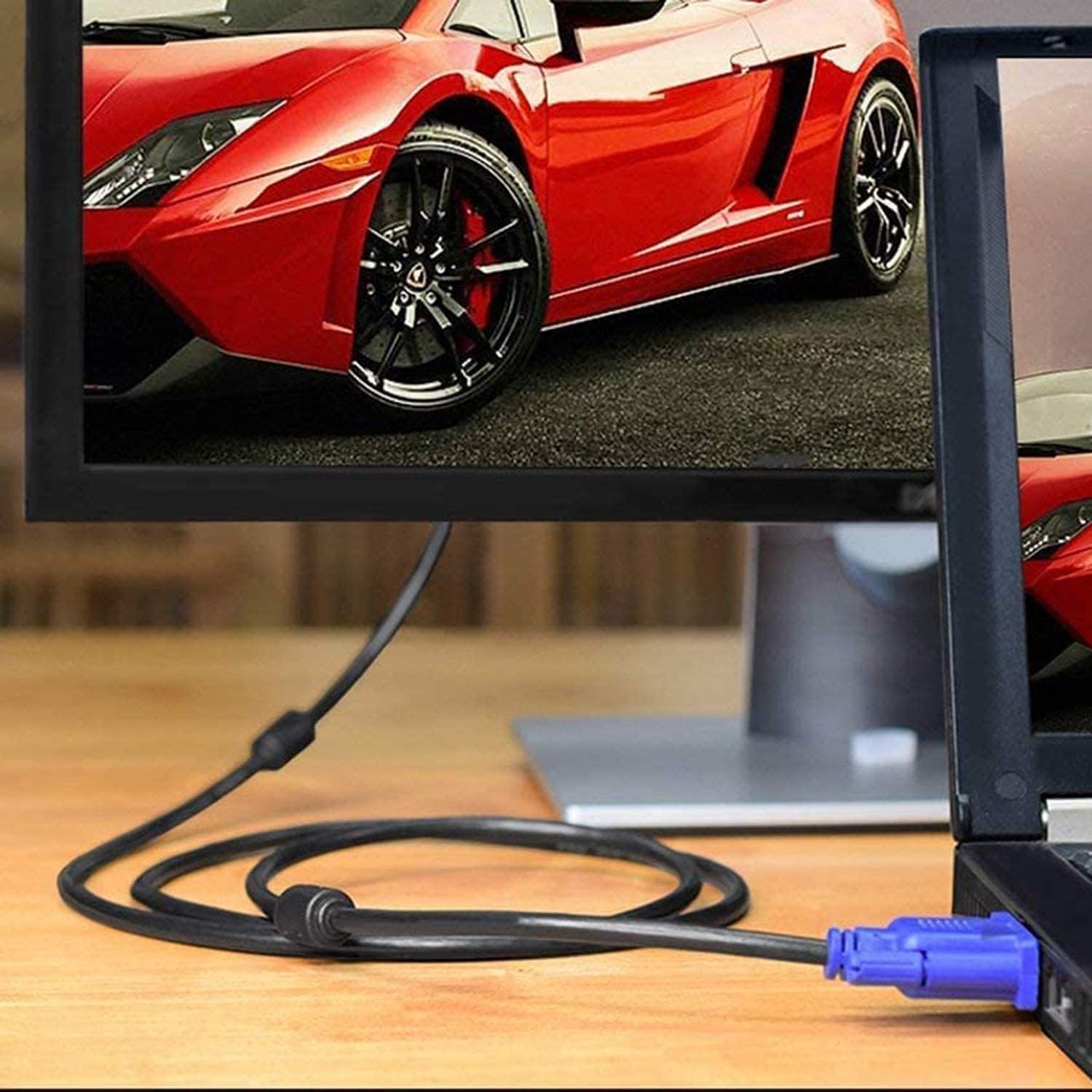 VGA to VGA Monitor Cable HD15 Male to Male for TV Computer Projector (15 Feet)