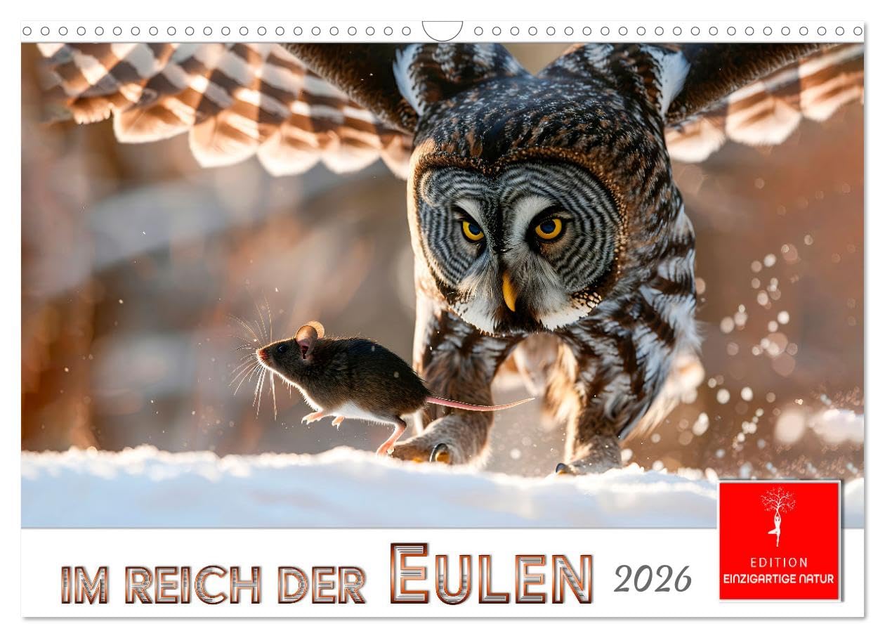 In the realm of the owls UK-Version (Wall Calendar 2026 DIN A3 Landscape), CALVENDO 12 Month Wall Calendar โ image 1