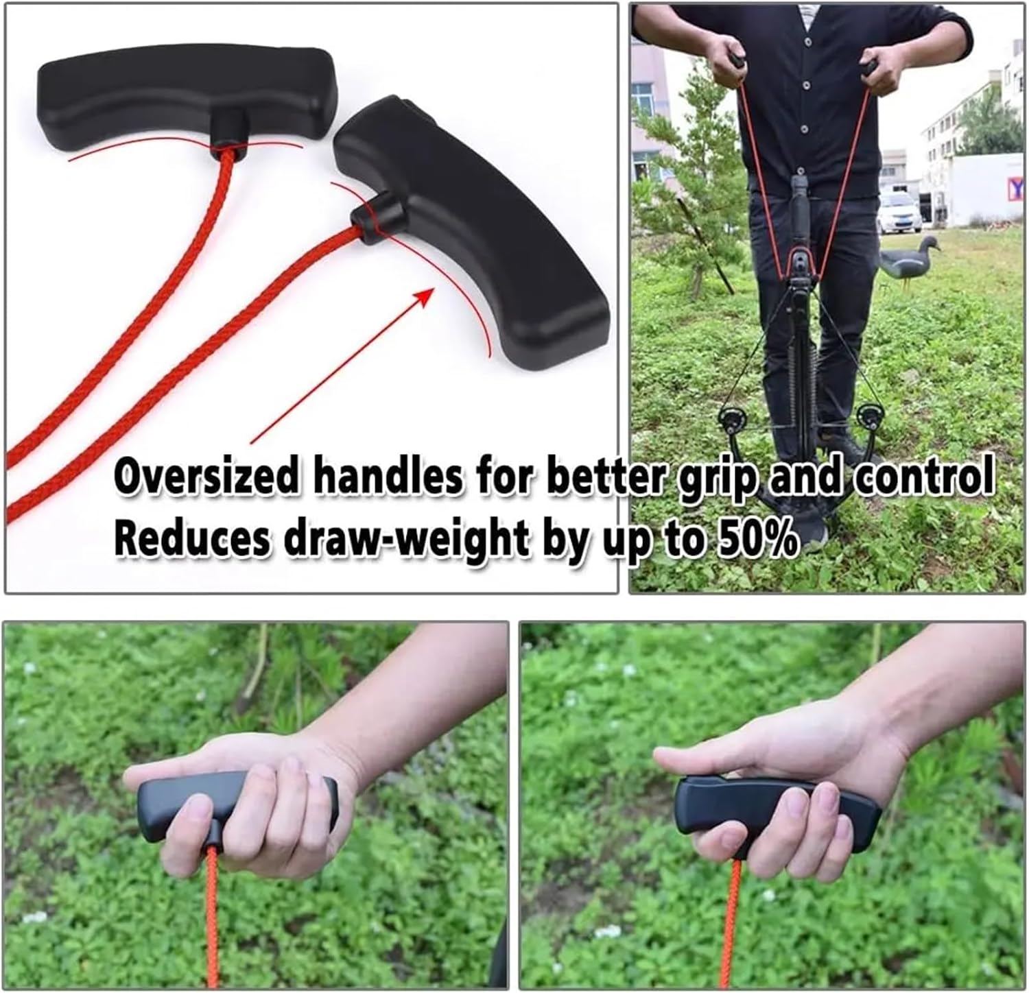 Crossbow Cocking Rope 2/4/8pcs Crossbow Cocking Device Crossbows Cocker Rope Double Handle Strings Tool Archery