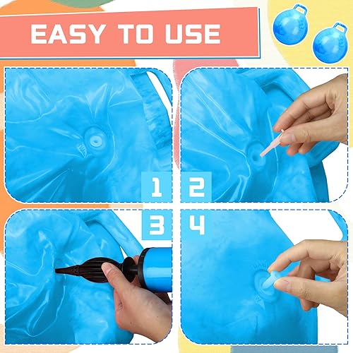 Miniatura 4 de 2 bolas de salto de 18 pulgadas con bomba de aire, pelota inflable con asa, bola de salto para niños, pelota de ejercicio para niños y niñas, juegos