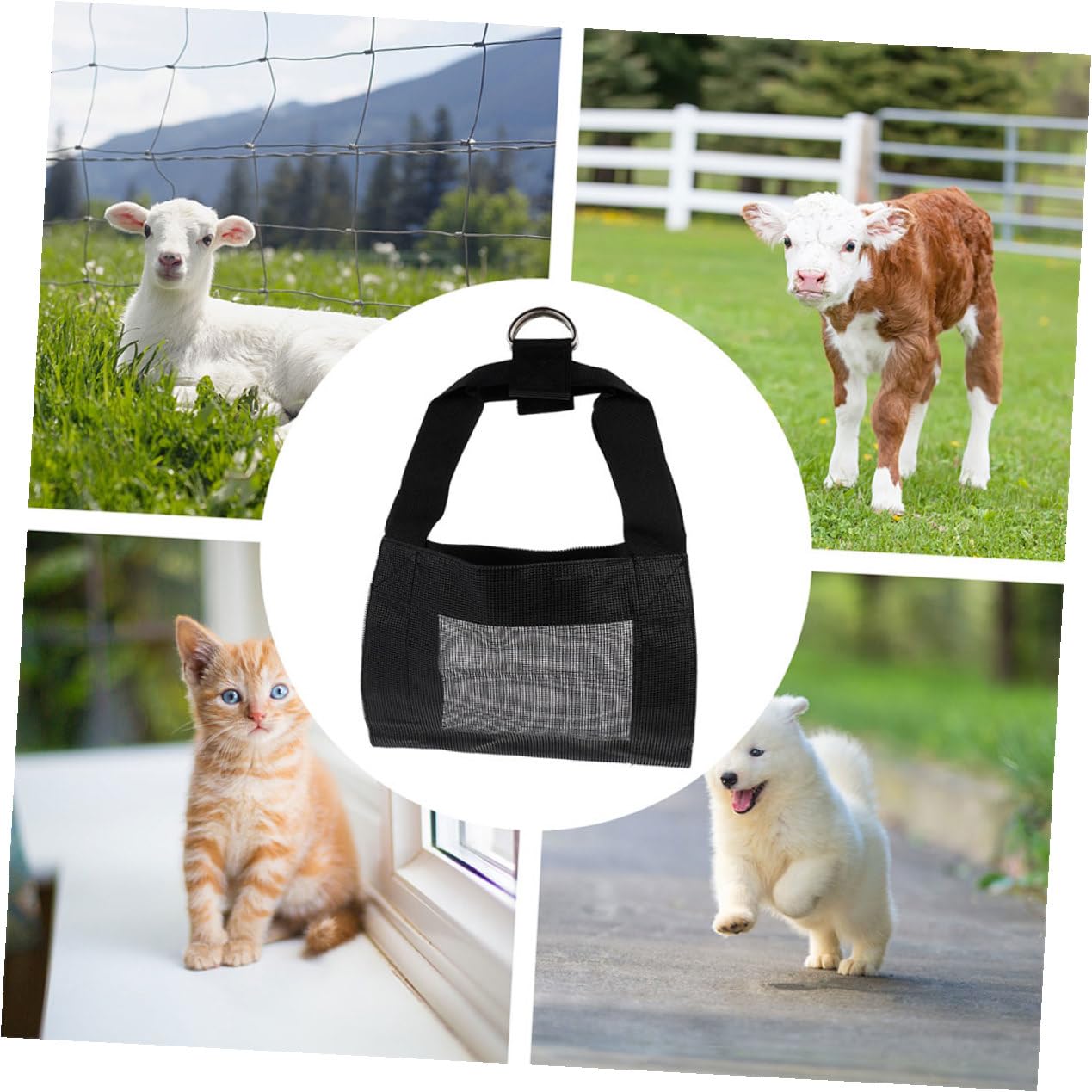 Imbracatura Riutilizzabile in Nylon Nero e Bestiame Pesare 2 Pezzi per Comoda e Resistente Piccoli Animali per Uso Agricoltura e Allevamento
