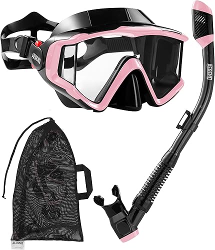 Miniatura 20 de Aegend - Equipo de esnórquel para adultos, jóvenes y niños, juego de esnórquel seco con vista panorámica, tecnología mejorada anti-fuga y anti-vaho,