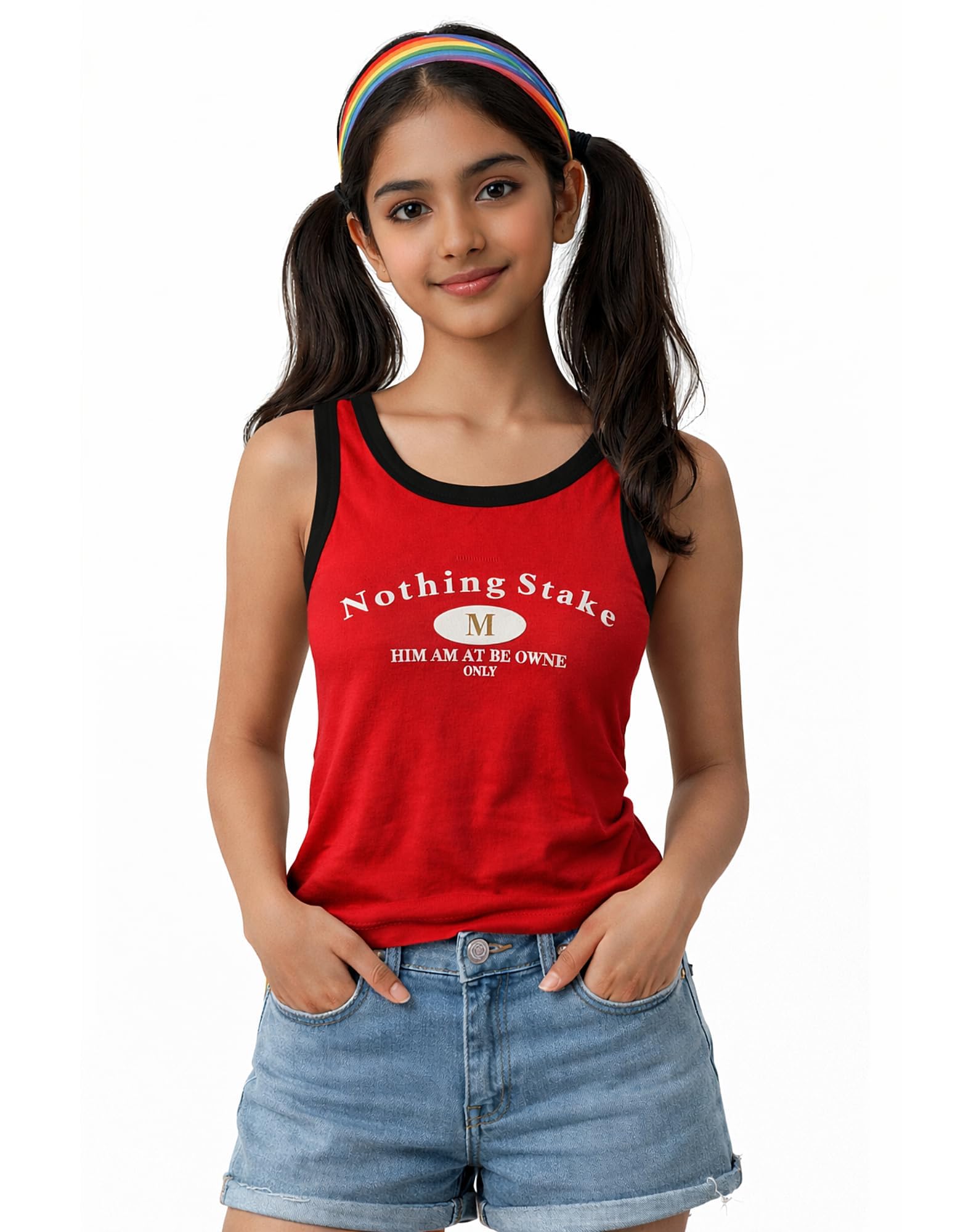 khwaish store Women's & Girl's Ribbed Knit Cotton Vest with Chest Pads Letters Printed Crop Tank Top Sleeveless Built in Bra Broad Strap for Streetwear/Sports/Yoga Workout.-picture-40