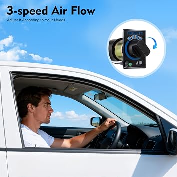 4-Port A/C Under Dash Evaporator, 3 Speed Air Flow Portable Electrical Thermostat Air Conditioner Evaporator Heater Cooler Assembly Unit with Heat and Cool Modes for Car and Truck
