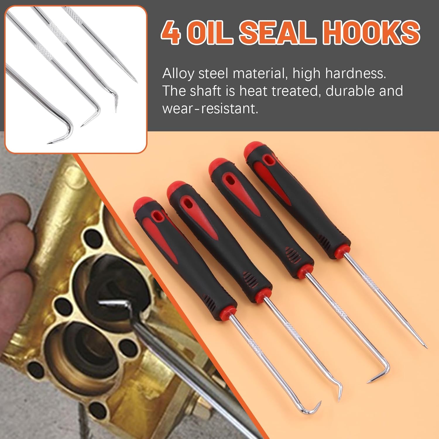 Tanstic 47Pcs Plastic Rivet Gun Set, Includes 40Pcs Black Nylon Blind Rivets, Hand Riveter, Fastener Removal Tool, Precision Hook Set with Storage Case for Automotive