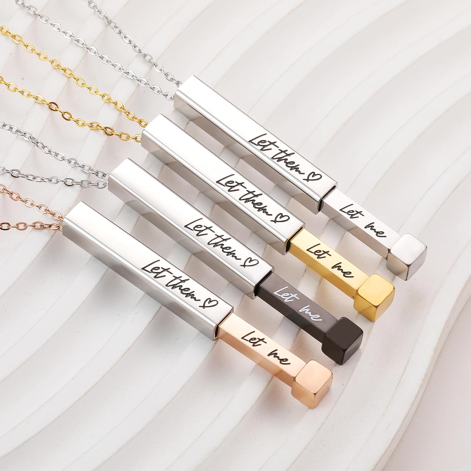 SKQIR Be Kind of a Badass Necklaces for Women with Hidden Message To Best Friends Sisters Funny Inspirational Gifts Vertical Bar Pendant Necklaces Jewelry Gag Gifts for Women - Image 3