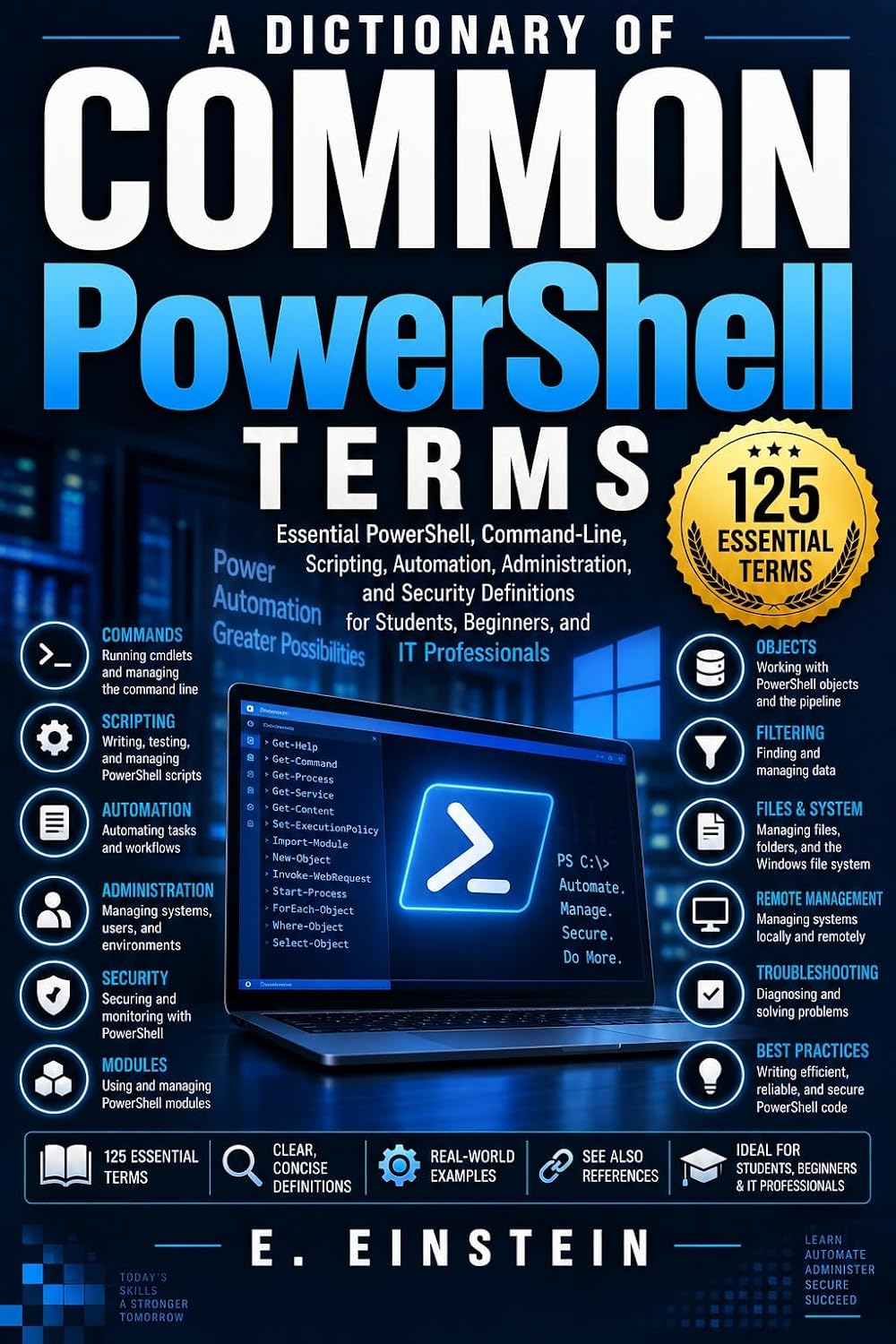 A Dictionary of Common PowerShell Terms: Essential PowerShell, Command-Line, Scripting, Automation, Administration, and Security Definitions for Students, ... (The IT Terms Dictionary Series Book 21)
