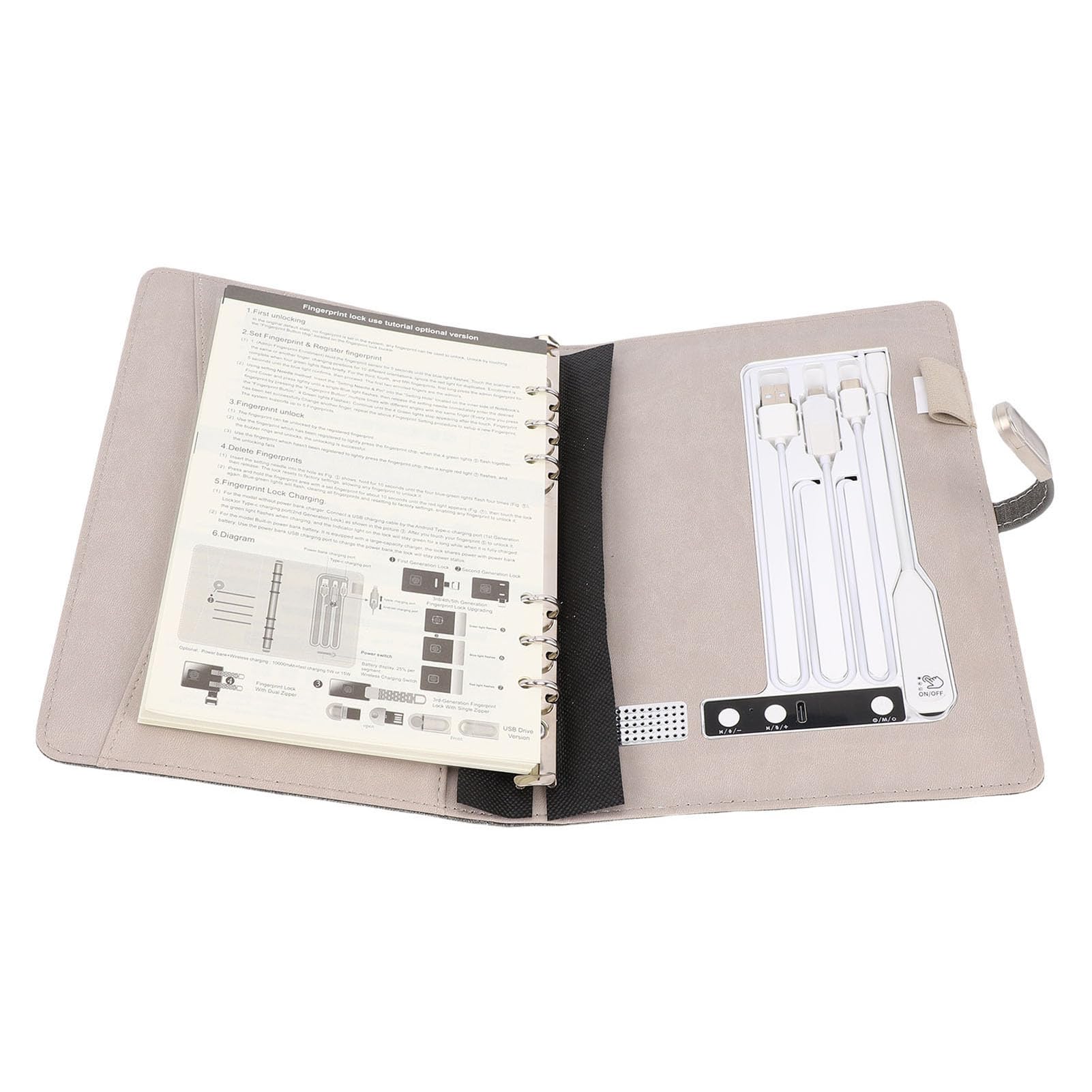 YWBL-WH Notebook Intelligente Multifunzionale, Carta con Batteria da 8000 MAh, Business Planner Ricaricabile A5 per Studenti e Professionisti