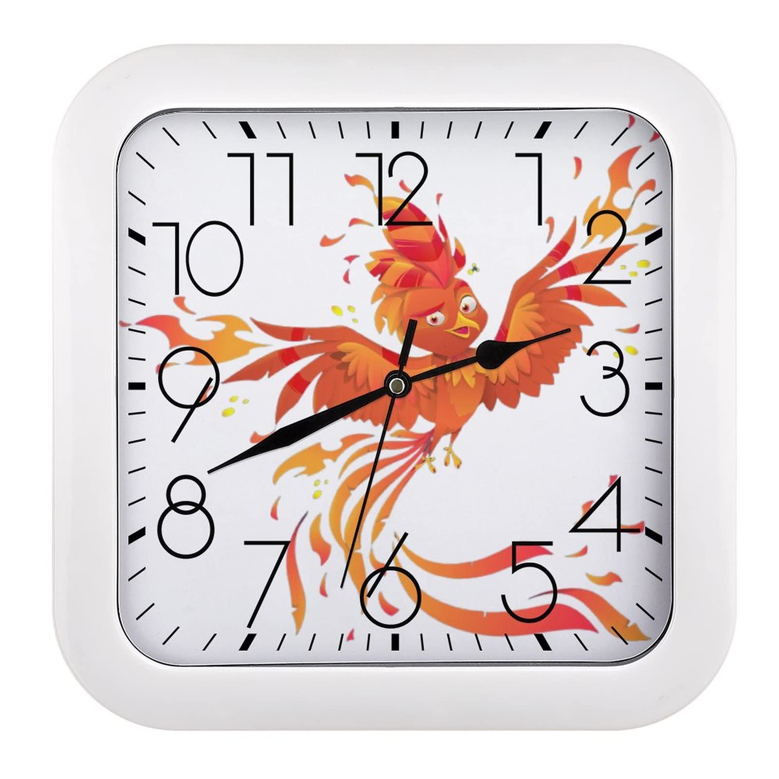 Horloge murale carrée grands chiffres Phénix 26x26cm
