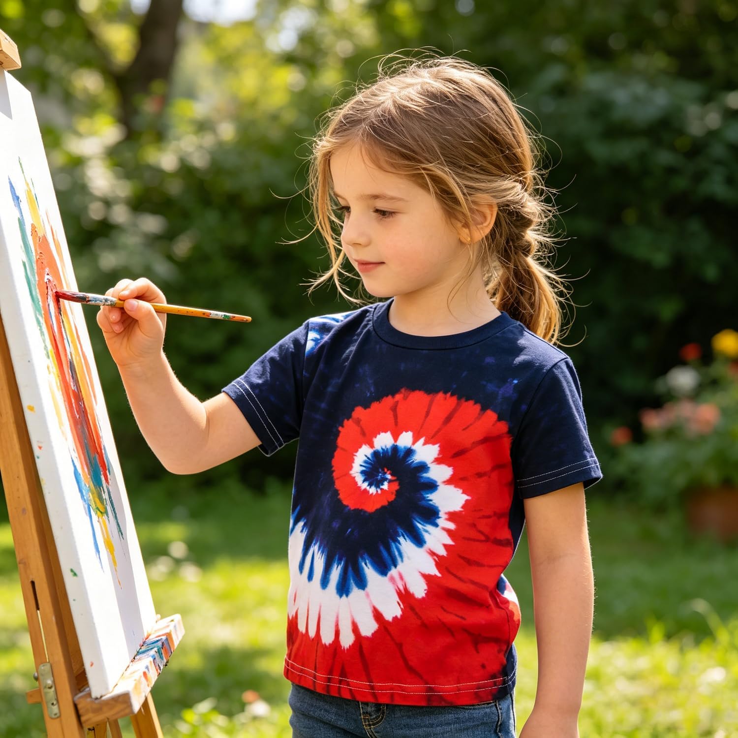 Kids Tie Dye Shirt for Boys Girls Love Heart Cat T Shirt Rainbow Hippie Graphic Tee Toddler Clothes 4-10 Years