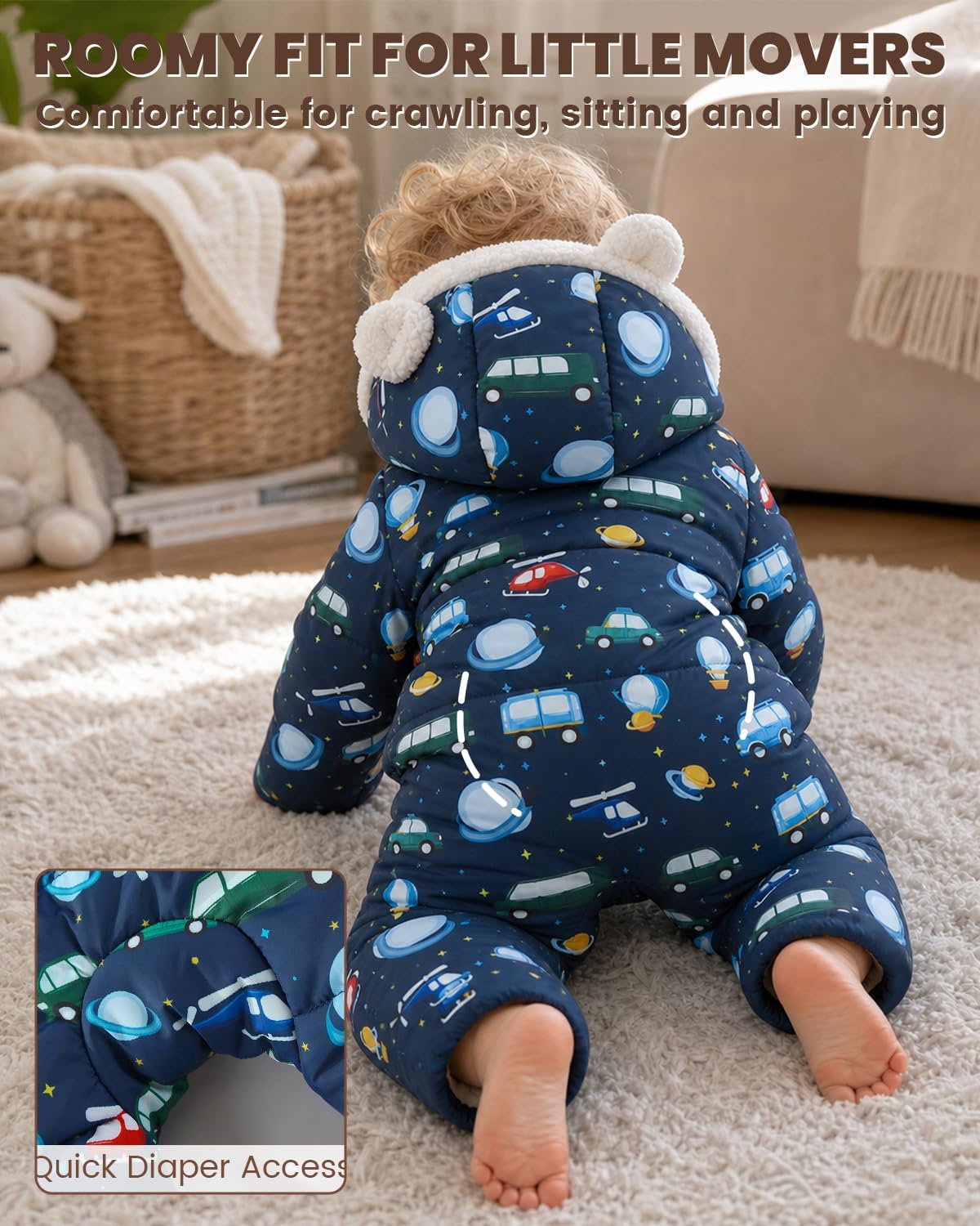 WYTbaby Baby Winter Snowsuit for Boys Girls Toddler Snow Suit Newborn