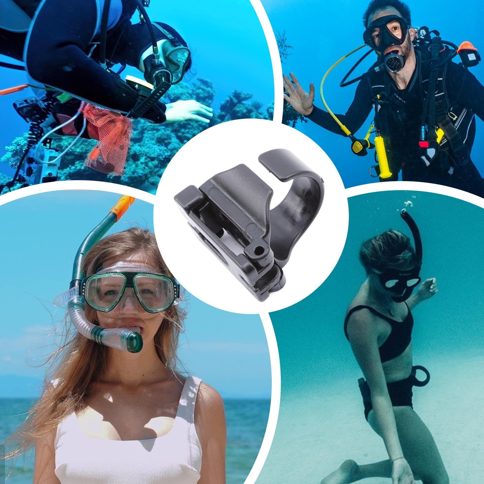 Générique Tauchclip – automatischer Austausch der Schnorchel-Schnalle, Clip, leichte Ausrüstung | zum Tauchen beim Schnorcheln, Unterwasseraktivitäten, , Am