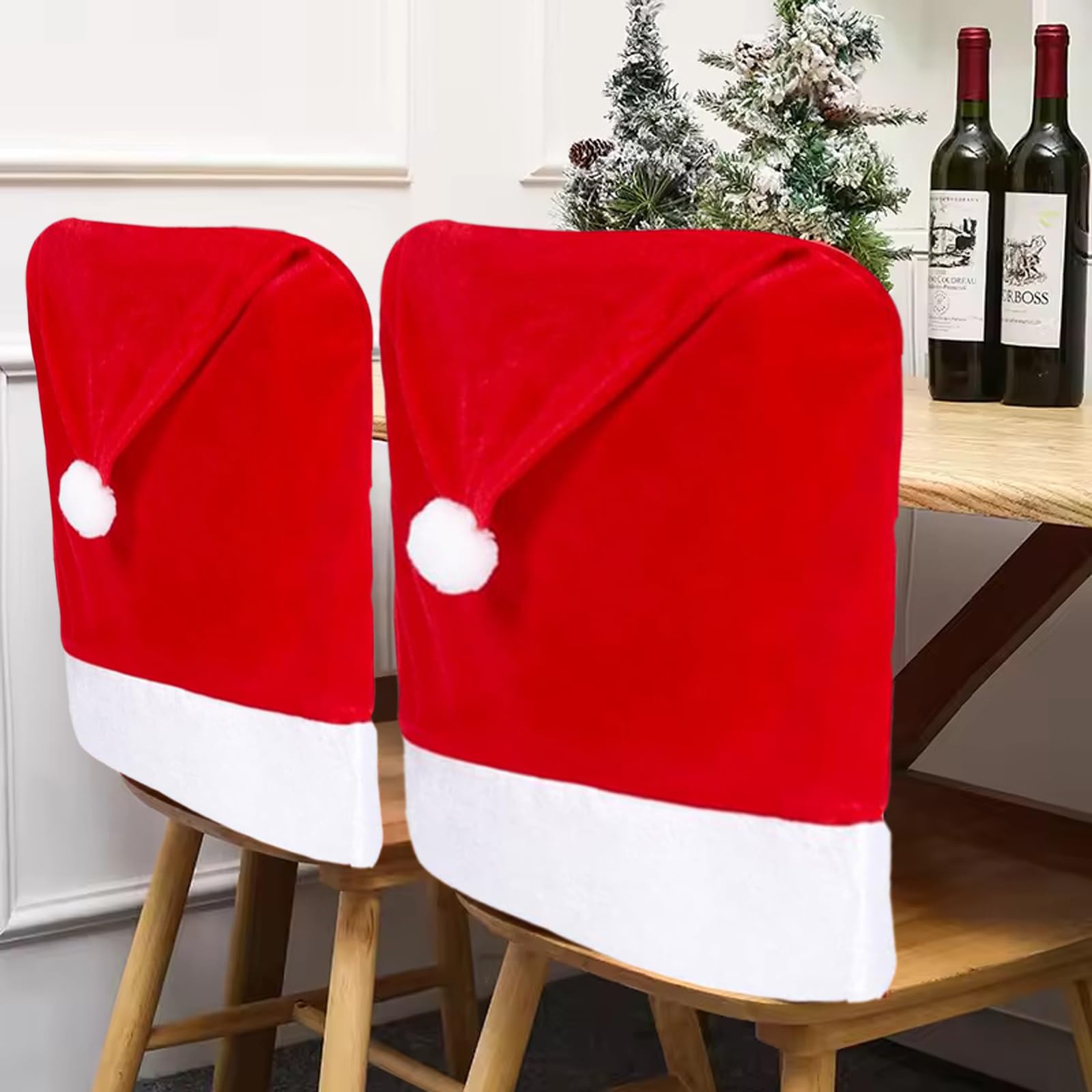 SUVNUFK Christmas Decorations Indoor Christmas Chair Covers Set of 4