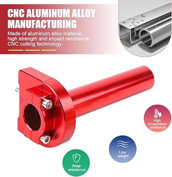 1 PC Motorcycle 7/8 Throttle Grip, 5 x 0.98 Alloy CNC Anti-Rust Throttle Control Grip, Quick Turn Torque Accelerator Modification Accessories, Universal for Most Motorcycles