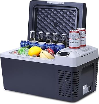 12 Volt Car Refrigerator, 21 Quart20L Portable Refrigerator, Electric Cooler with 12/24V DC, Car Refrigerator Car Cooler for Camping,Truck,Travel,Fishing
