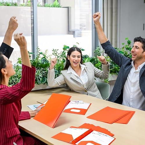 Miniatura 5 de Cholemy 36 carpetas de bolsillo de plástico con punta, 2 bolsillos resistentes con 3 puntas, carpetas de papel tamaño carta, carpetas de plástico a