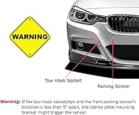 Vista 3 de iJDMTOY Kit de adaptador de soporte de montaje para placa de matrícula con gancho de remolque para parachoques delantero sin taladro, compatible