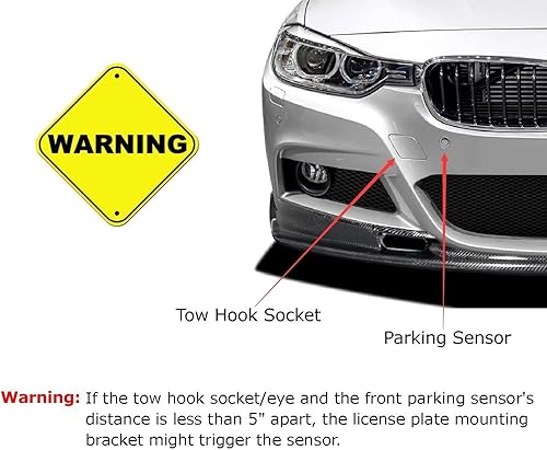 Miniatura 3 de iJDMTOY Kit de adaptador de soporte de montaje para placa de matrícula de parachoques delantero sin taladro, compatible con Volvo XC90 de 2ª