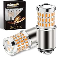 iBrightstar 1157 Amber LED Turn Signal Bulbs BAY15D 2057 2357 7528 Super Bright Blinker Lights 2 Pack