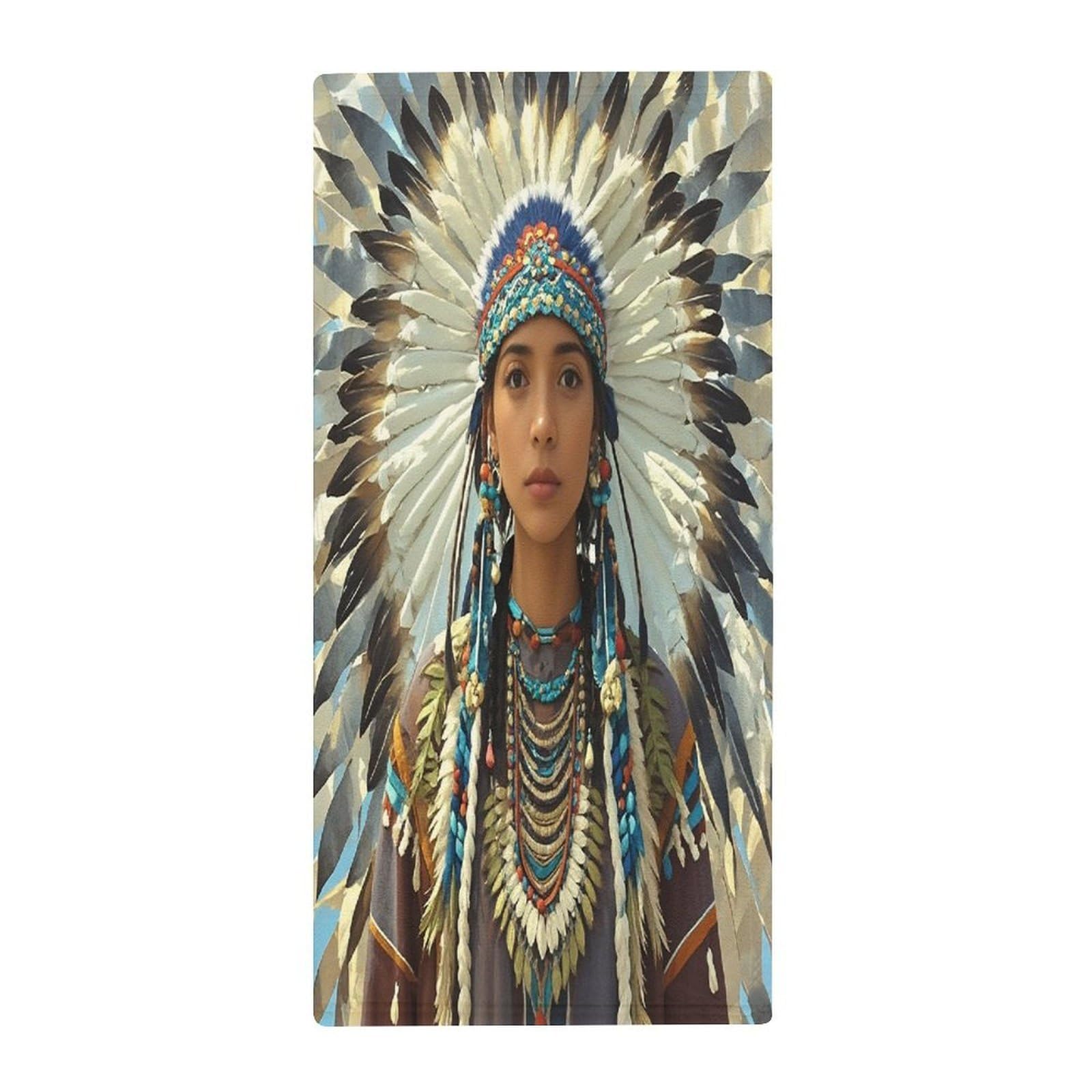 FekiLoot Native American Hand Towels Coral Velvet Highly Absorbent Towel,Classic Luxury Printed Hand Towels Soft Hands Face Towel for Bathroom Kitchen Salon Workout 13.8 X 28.7 in