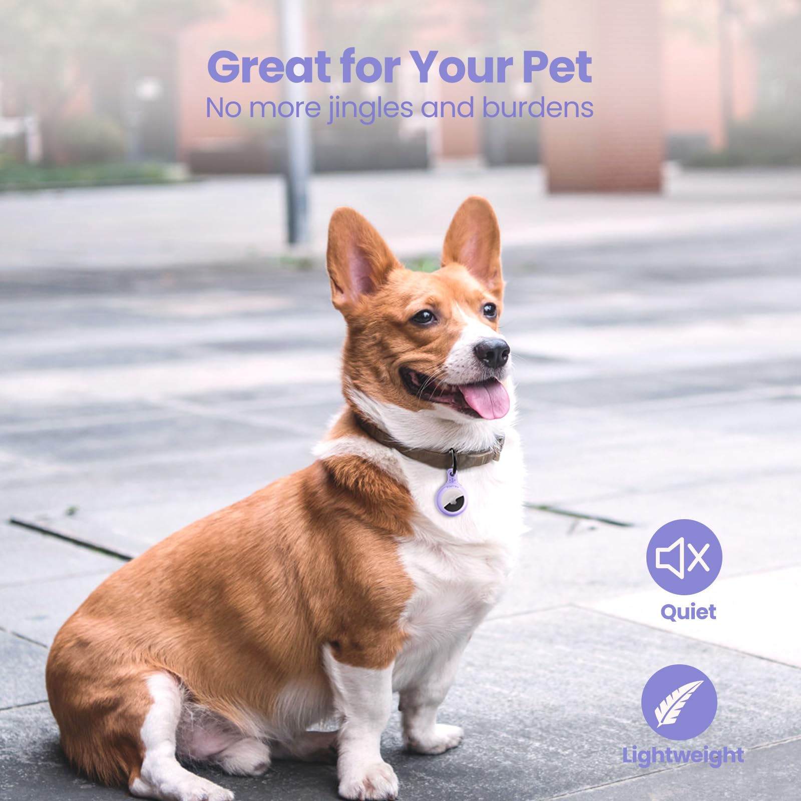 Air tracker Holder & Collar for Pets. GPS Tag & App with Smart QR ID for Instant Location Pet Profile and Contact Info. Dog Tracker or Cat Tracker (Mauve) - Image 3