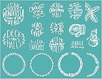 Vista 1 de BAOFALI Plantilla de serigrafía con temática navideña, impresión de serigrafía autoadhesiva reutilizable, para decoración/impresión