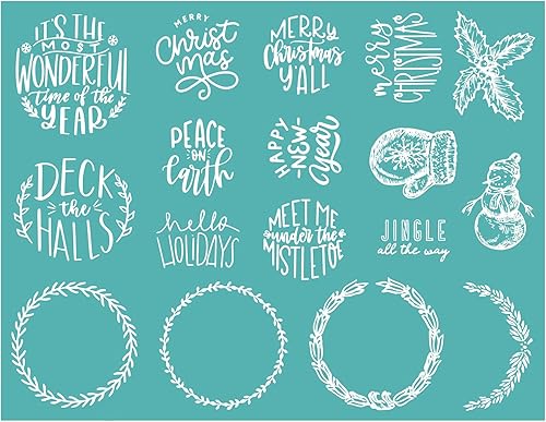 BAOFALI Plantilla de serigrafía con temática navideña, impresión de serigrafía autoadhesiva reutilizable, para decoraciónimpresión en