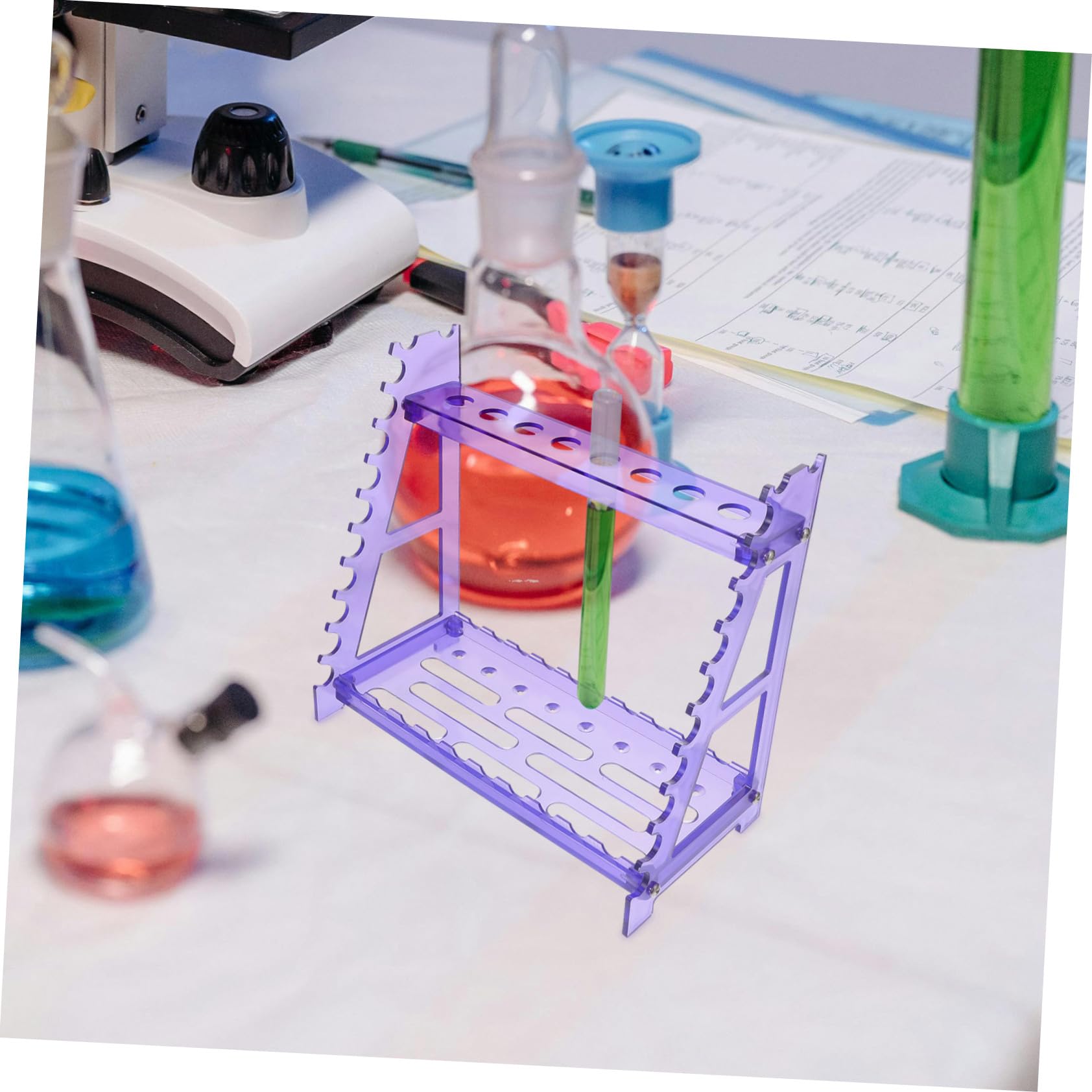 ABOOFAN Support de Pipettes D'échantillonnage Porte-pipettes Portable Pourpre en Ps Multi-usages Angles de Fonctionnement Optimaux pour Laboratoire Expérimental