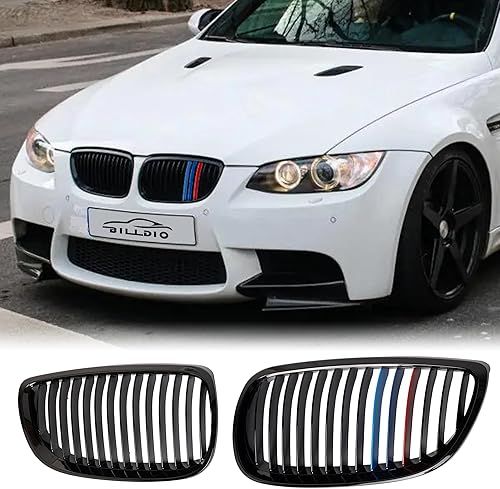 Miniatura 191 de Rejilla frontal negra brillante compatible con BMW Serie 3 G20 2019 2020 2021 2022 316i 318i 320i 328i 330i 330i 335i 340i Doble lamas negro