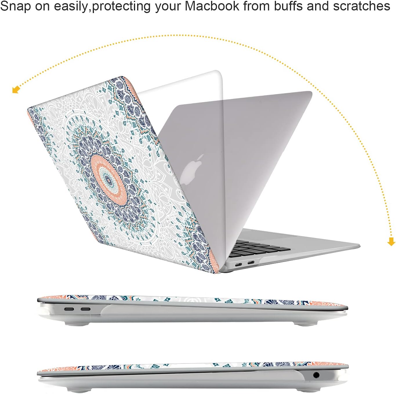 Bіg Sаlе iCasso MacBook Air 13 Inch Case 2018-2020 Release A2337M1/ A2179/A1932 with Retina Display Touch ID,Hard Plastic Shell Case and Keyboard Cover Compatible Newest MacBook Air 13 - Mandala & Lace
