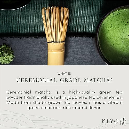 Miniatura 5 de Kiyo Matcha Matcha ceremonial orgánico Chiba no Shiro de grado clásico, polvo de té verde matcha de grado ceremonial orgánico japonés puro de