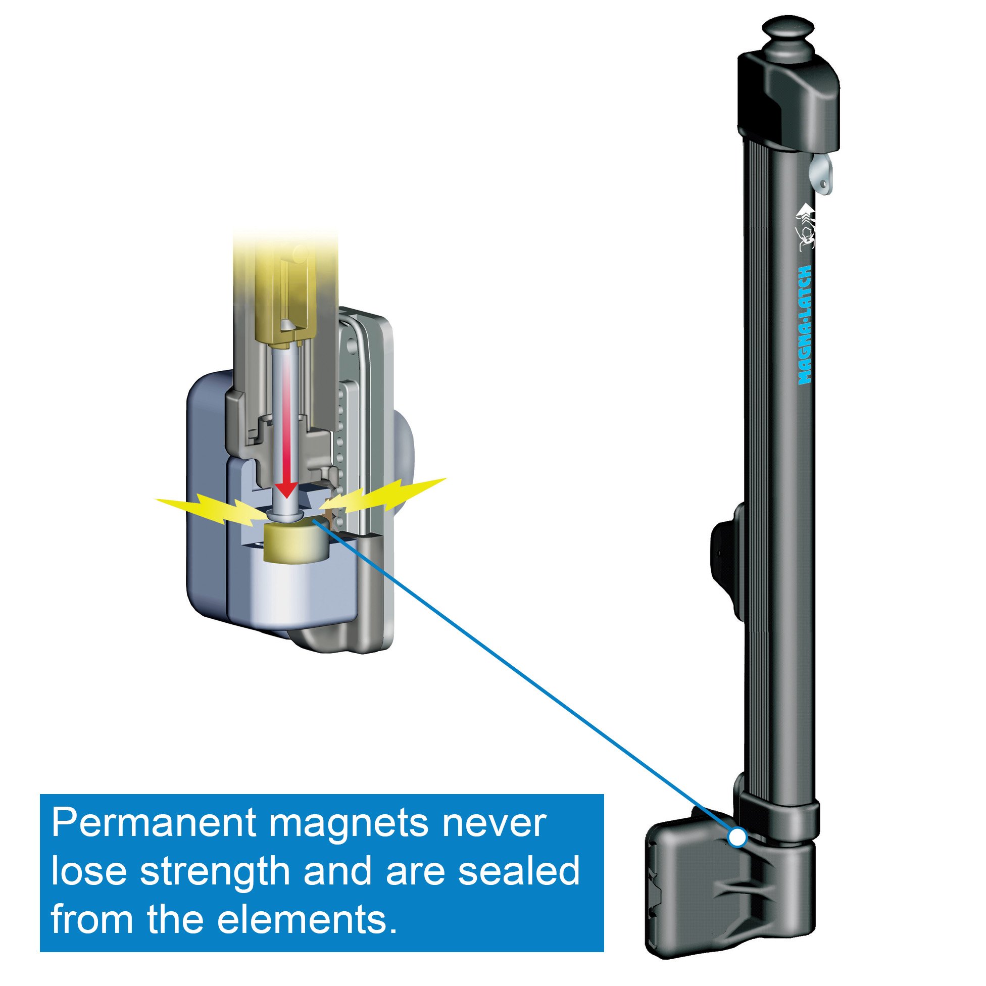 National Hardware N346204 MagnaLatch Automatic Pool Safety Latch with Top Pull for