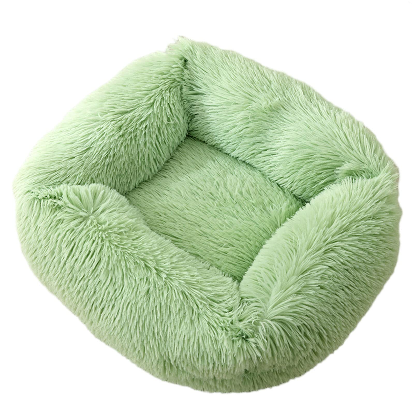Zoomlie calming dog bed large washable cuddler bed fluffy plush warm comfy pet bed rectangular cat bed soft deep sleep dog bed for small medium large dogs cats (XL(95 * 72 * 18cm),Green)